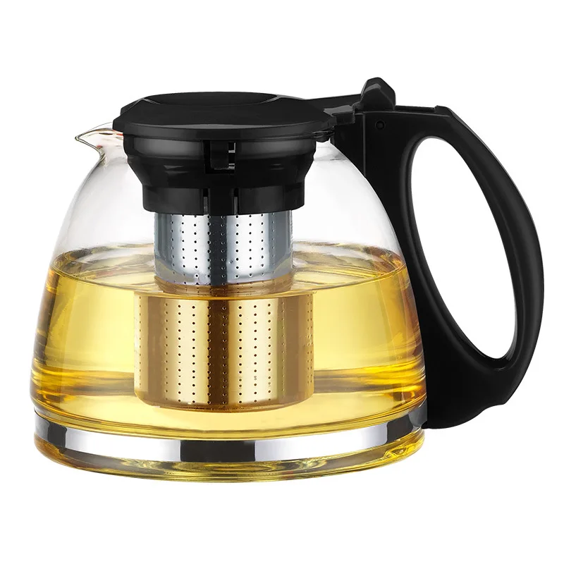 2 sizes 1300ml Teapot With Filter Stainless Steel Infuser Heat Resistant Glass Tea Pots Kettle Drinkware Chinese puer tea