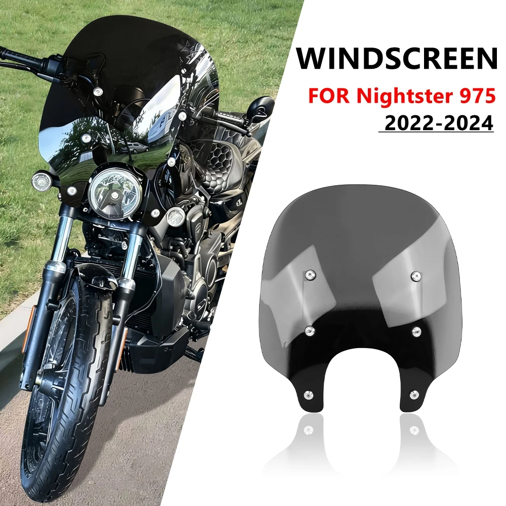 

For Harley Nightster RH 975 RH975 2022-2024 Motorcycle Windshield Wind Deflector Quick Release Windscreen Wind Shield Deflectors