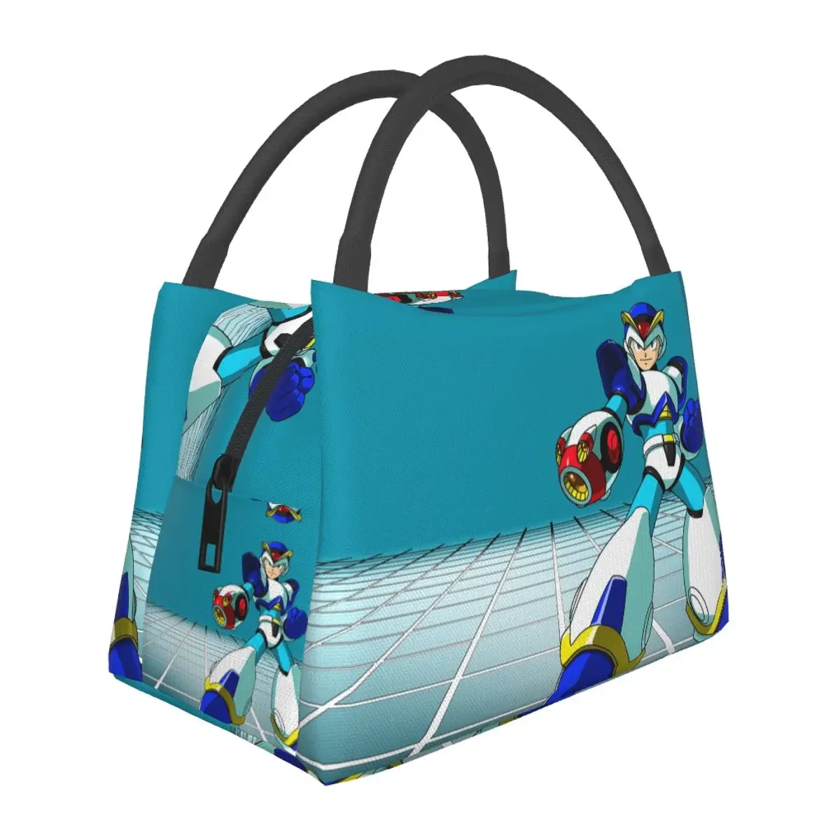 Megaman Video Game Mega Man Lunch Bags Insulated Bento Box Portable Lunch Tote Picnic Bags Cooler Thermal Bag for Woman Children