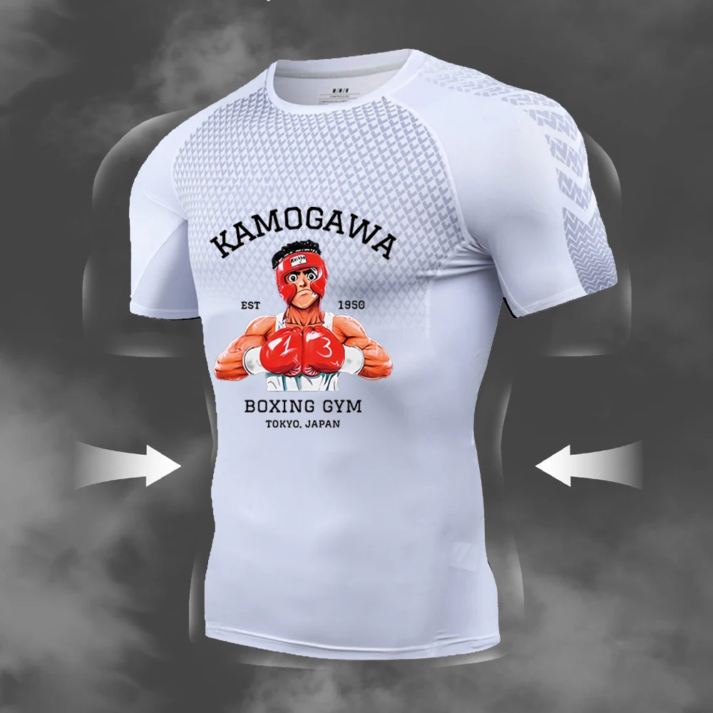 Ippo Anime Kompression shemd Männer Boxen Sommer Gothic schnell trocknen Gym Shirt Sport Running T-Shirt Kurzarm Rashgard Tops T-Shirt