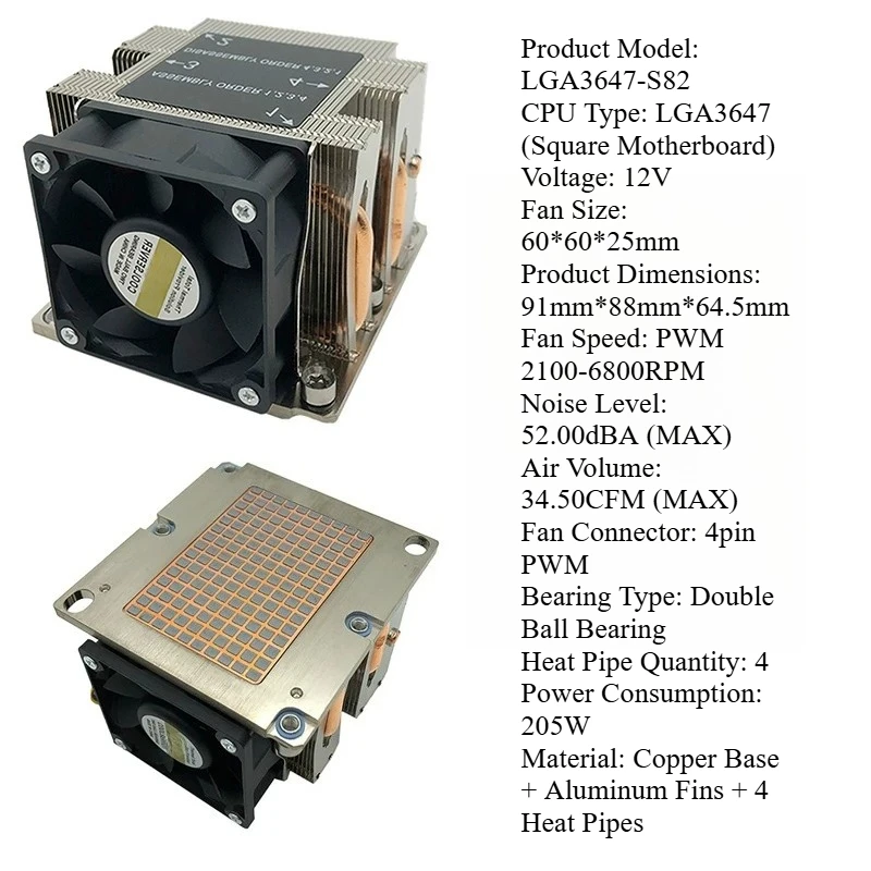 support-de-processeur-et-ventilateur-de-refroidissement-pour-serveur-leopard-2u-3647-square-2u-s82