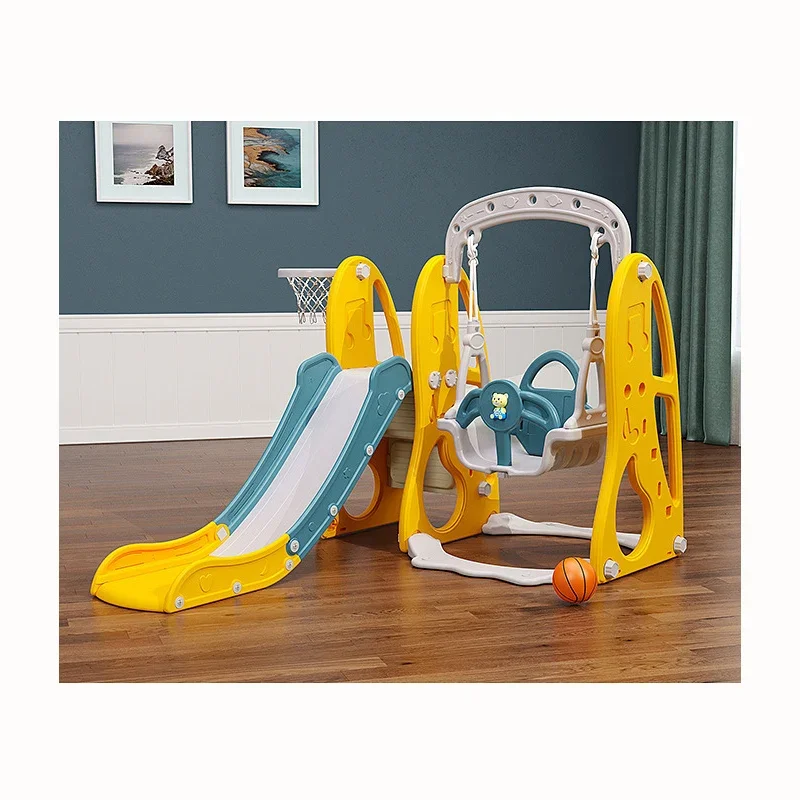 New design baby kid slides and swing indoor toys for kids indoor plastic swings and slides play