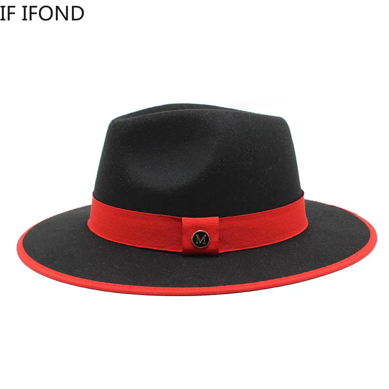 2022 New British Style Felt Jazz Fedora Hats Men Women Wide Brim Gentleman Formal Panama Cap Party Trilby Dress Hat