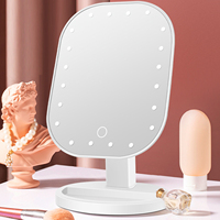 Makeup Mirror with LED Light Touch Design USB Charging One Key Open Mirror Portable Removable HD Light Mirror for Travel Home