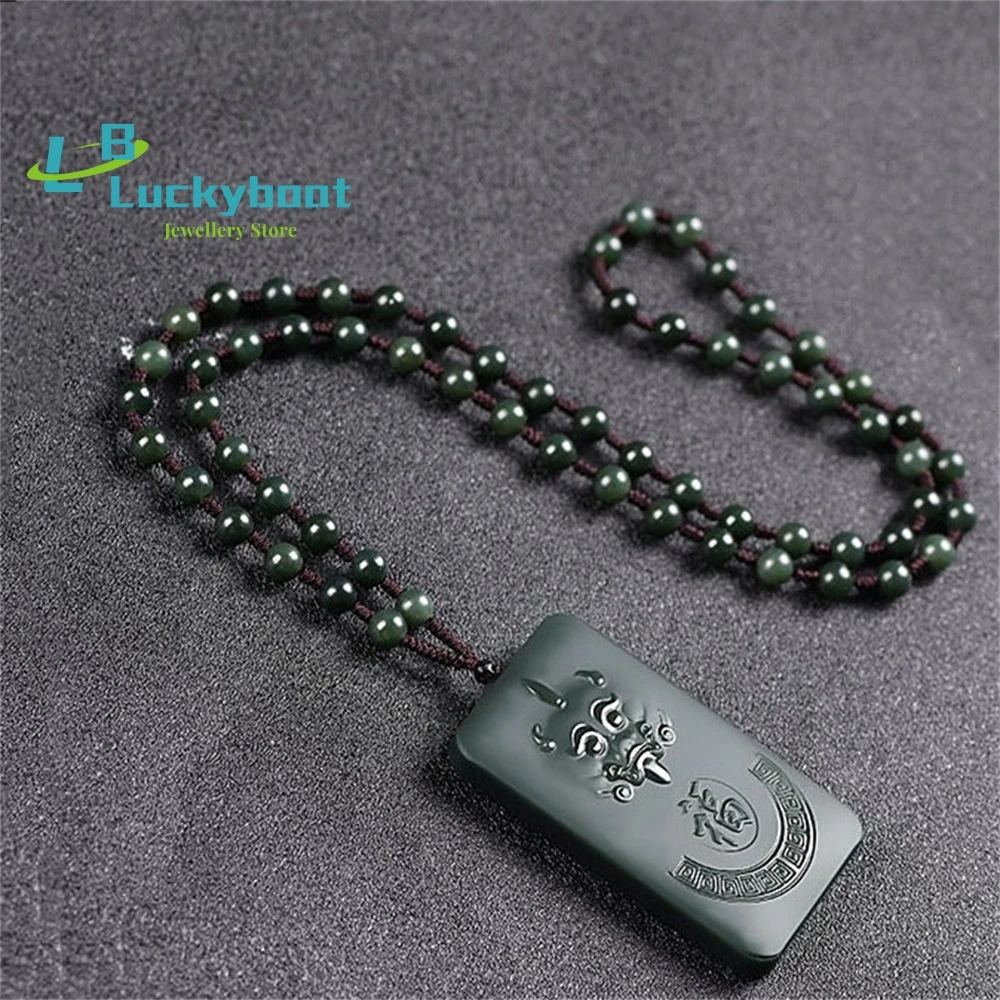 

Xinjiang Hetian a Fine Pixiu Fushou Double Men's And Women's Jade Peita Sapphire Pendant Blessing Brand