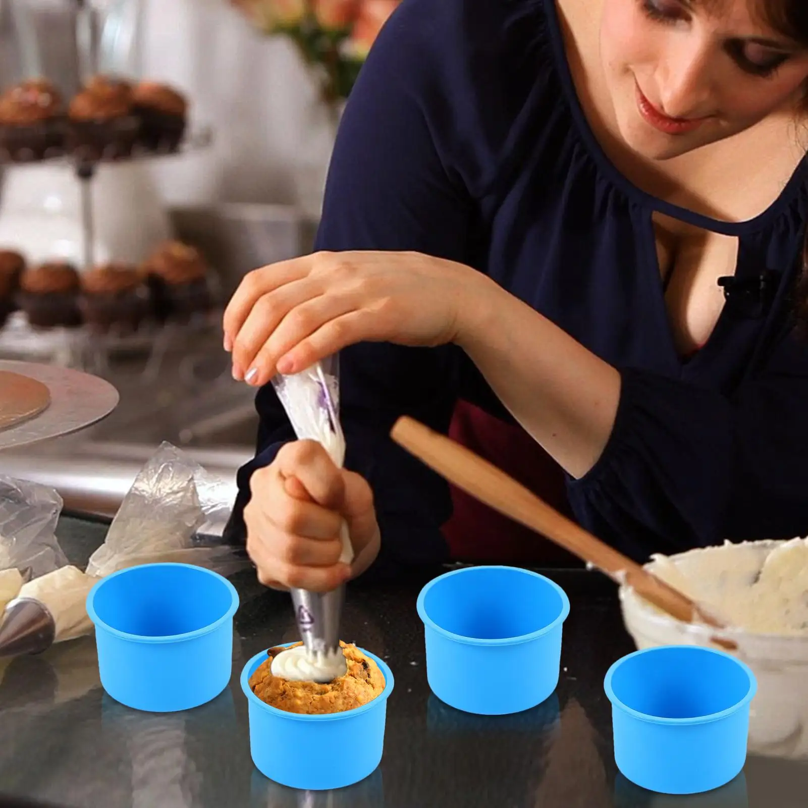 4/6Inch Silicone Mini Mold Round Silicone Cake Pan Reusable Cake Pan For Muffin Cupcake Layer Cheese Rainbow Cake Kitchen Tool