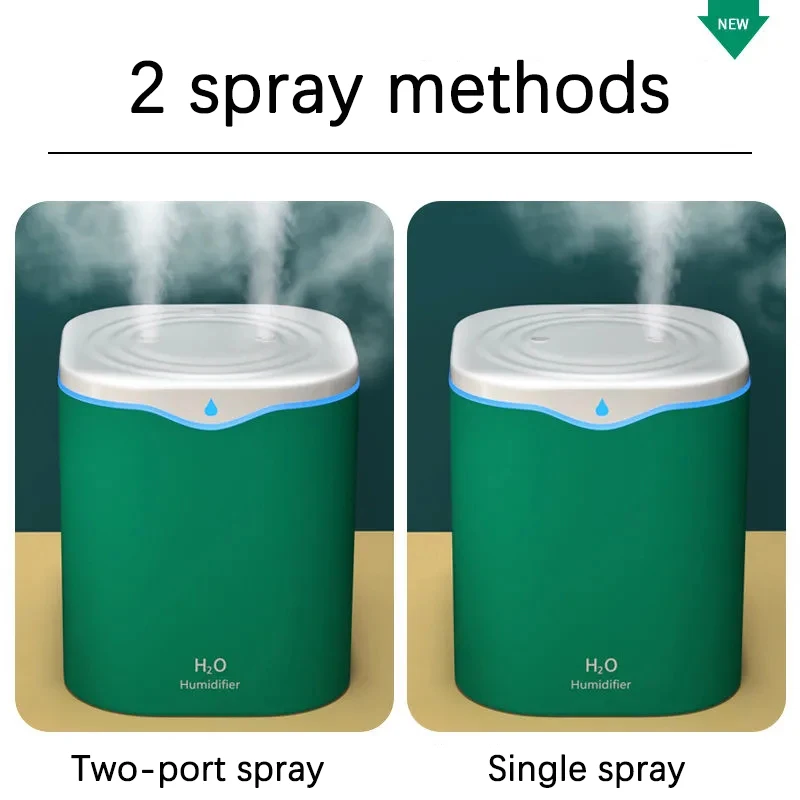 2000ML Air Humidifier USB Double Spray Port Essential Oil Aromatherapy Diffuser Cool Mist Maker Fogger for Home Office