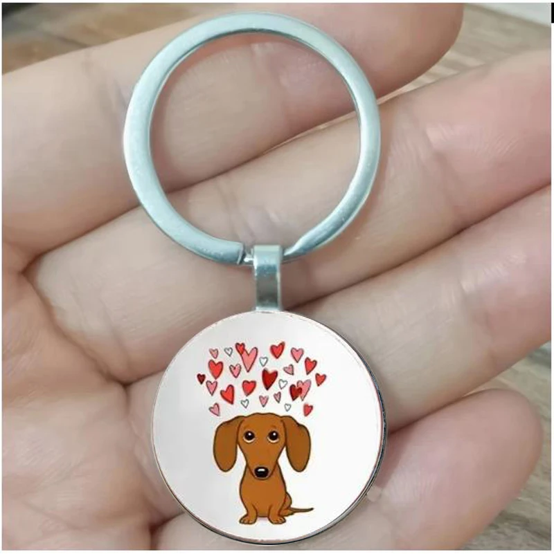 Pendentif rond en émail renard et fleur – Porte-clés vibrant en alliage de zinc, cadeau parfait pour les mamans, la famille ou les parents