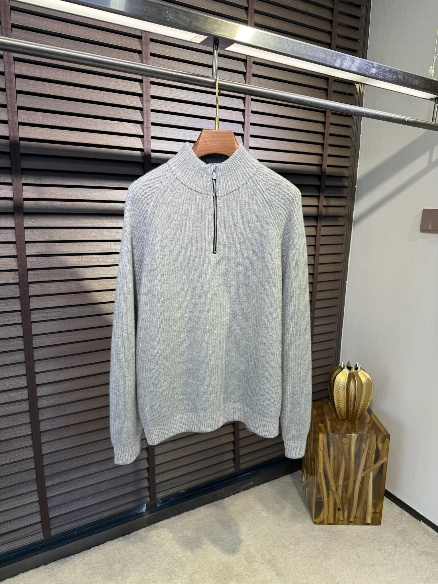 

Мужской вязаный шерстяной свитер Camere на молнии Ne с высоким воротником в полоску, осень-зима, новая модная повседневная одежда