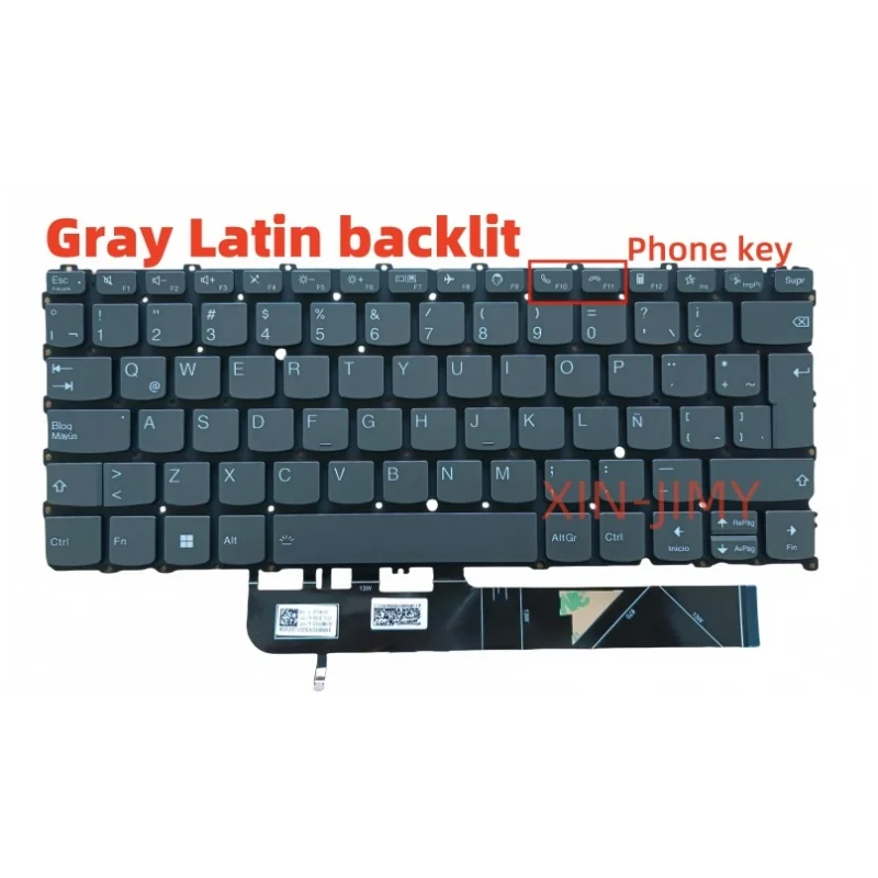 

Latin Gray Laptop keyboard For Lenovo Yoga 6 13ABR8 Yoga 6 13ALC7 82UD ThinkBook 13s G4 ARB 13s G4 IAP K3 ACN 2022 with backlit