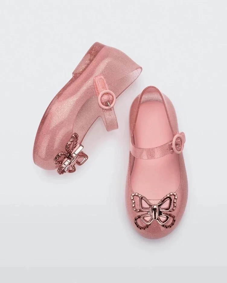 Chaussures en MSI douce papillon pour enfants, chaussures de princesse pour enfants