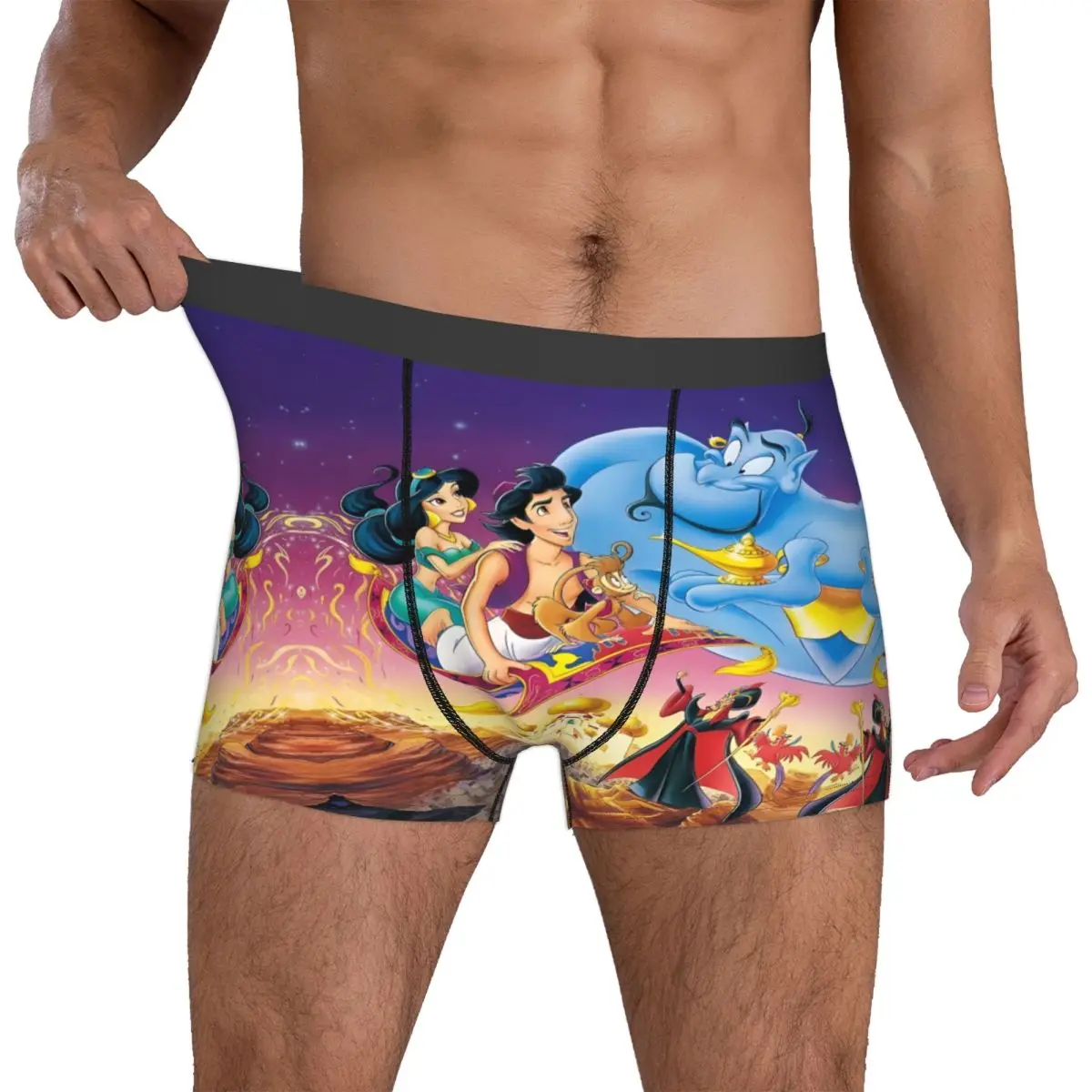 

Custom A-Aladdines Boxer Shorts For Homme 3D Print Jasmine Aladdines Genie Underwear Panties Briefs Breathable Underpants