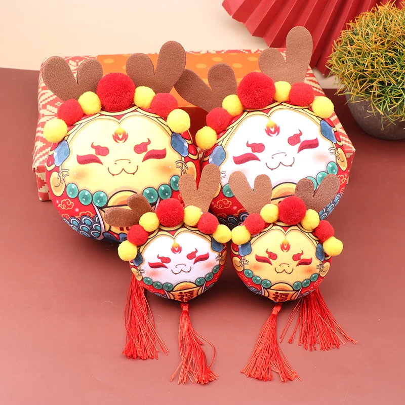 

2024 Zodiac Dragon Plush Toy Tassel Pendant Year Of The Dragon Cartoon Mascot Soft Stuffed Doll Car Home Decor Kid Gift