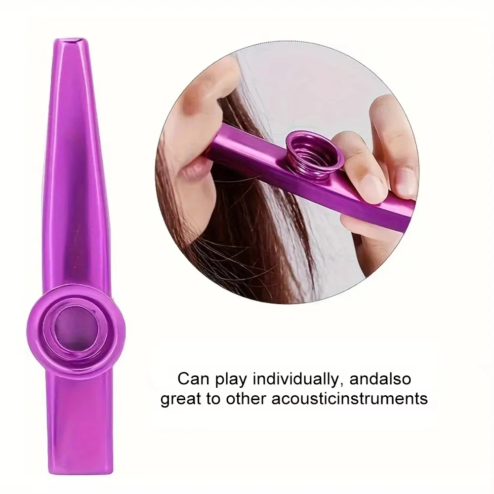 مزامير كازو من سبائك الألومنيوم الملونة من Miwayer مع غشاء قابل للفصل، آلات موسيقية متينة وخفيفة الوزن