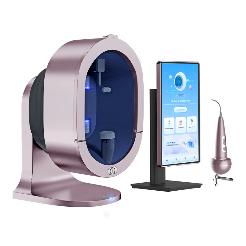 آلة اختبار بشرة الوجه عالية الجودة، كاميرا عالية الدقة، محلل زيت الرطوبة، تقرير الوقت الحقيقي، معدات صالون التجميل الاحترافية #3