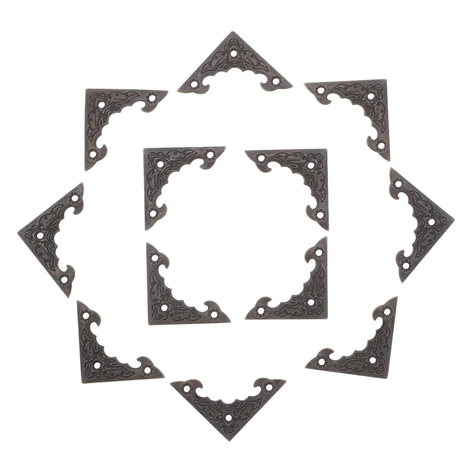 

100Pcs Corner Protectors Vintage Metal Decorative Corner Brackets for Wooden Boxes Jewelry Cabinets Furniture Rustic