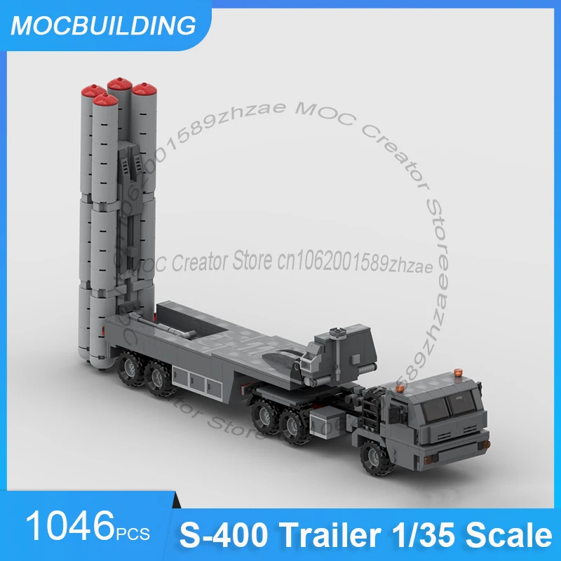 S-400 Trailer 1/35 Scale Model MOC Building Blocks DIY Assemble Bricks Educational Creative Transportation Toys Gifts 1046PCS