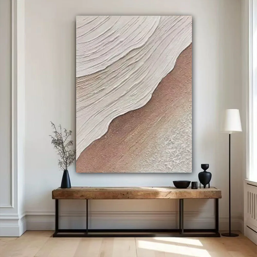 

Large Wall Art Hand Painted Oil Painting On Canvas Panoramic Colorful Texture Knife Painting Of Lakeside Woods Living Room Decor