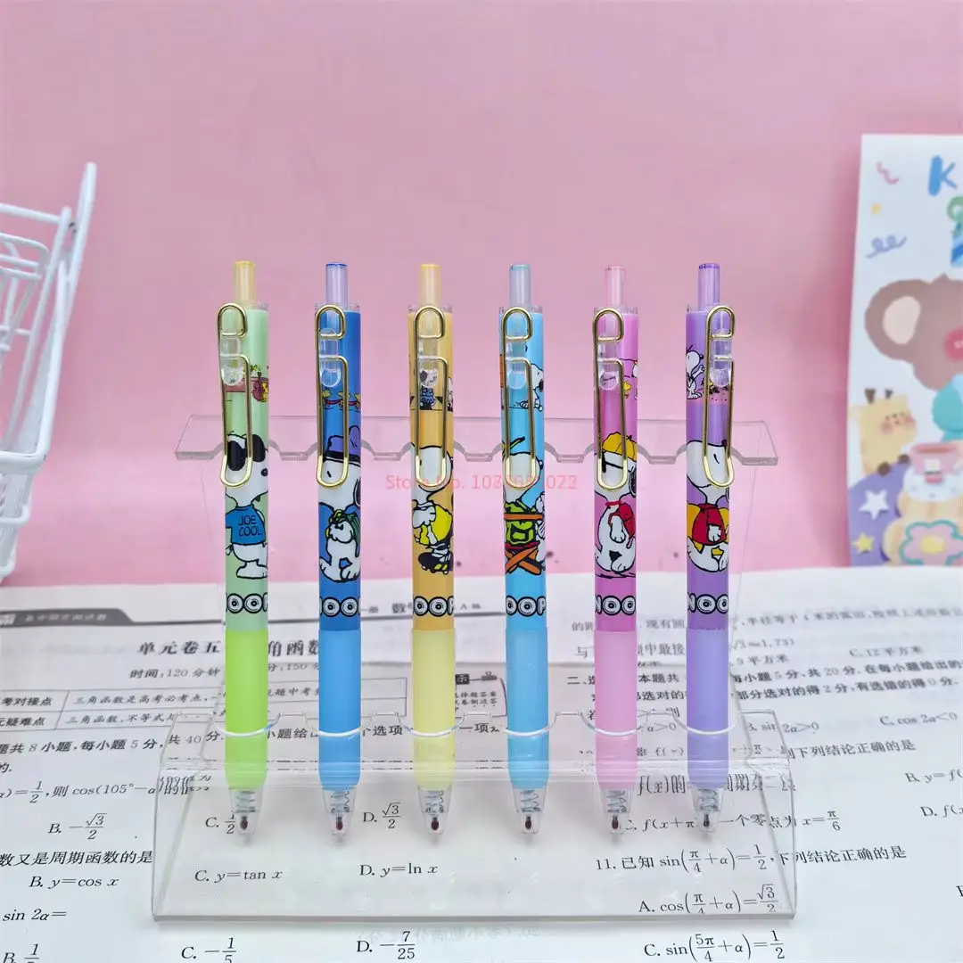 36 قطعة أنيمي سنوبي جل القلم الكرتون 0.5 الصحافة السوداء قلم توقيع معبأة بشكل فردي طالب القرطاسية بالجملة
