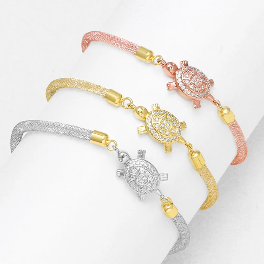 Pulsera de tortuga con colgante de tortuga de cristal, Pulsera trenzada, brazaletes de hilo colorido, joyería de cadena, Pulsera de pareja, regalo para amigo