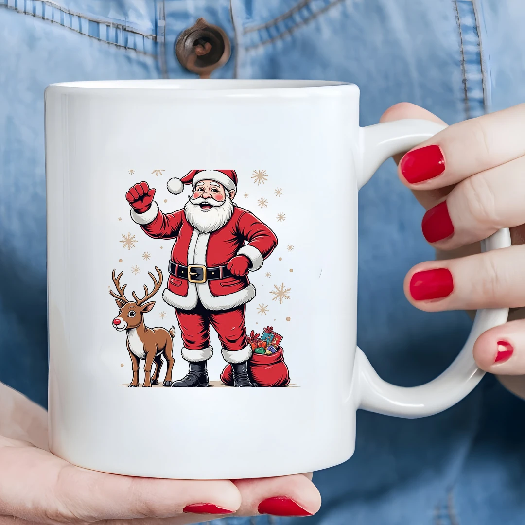 

Кружка Санта-Клауса на 11 унций + чашка с изображением северного оленя + детская семейная офисная чашка - рождественский подарок