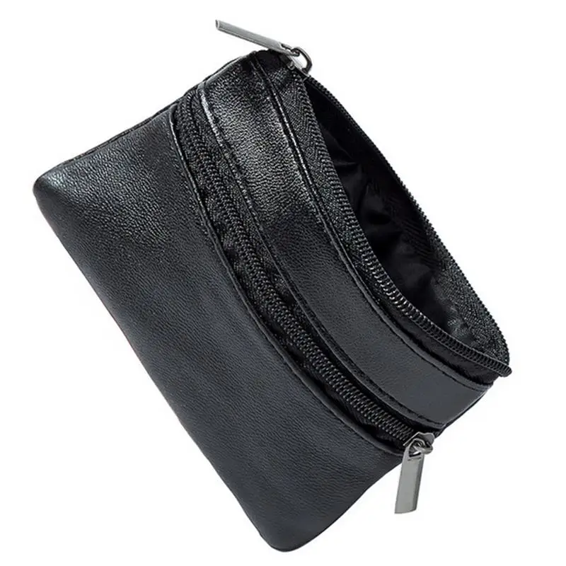 Soft Men Women Card Coin Key Holder Zip Leather Wallet Pouch Bag