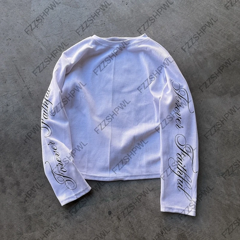 تي شيرت هيب هوب Y2k بأكمام طويلة ورقبة دائرية Harajuku مطبوع عليه حروف فاسق شارع العليا وأكمام طويلة تي شيرت موضة روك قوطي ملابس فريدة من نوعها #3