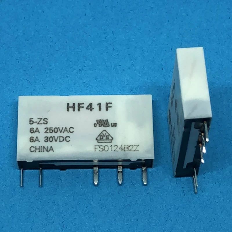 

New 10Pcs/lot relay HF41F-5-ZS HF41F-5V-ZS HF41F-DC5V-ZS 5V6A 5PIN