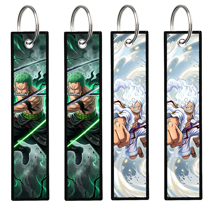 1 unidad de llavero de anime japonés de One Piece con bordado genial, para mochila, estilo manga, accesorios de cosplay, regalo