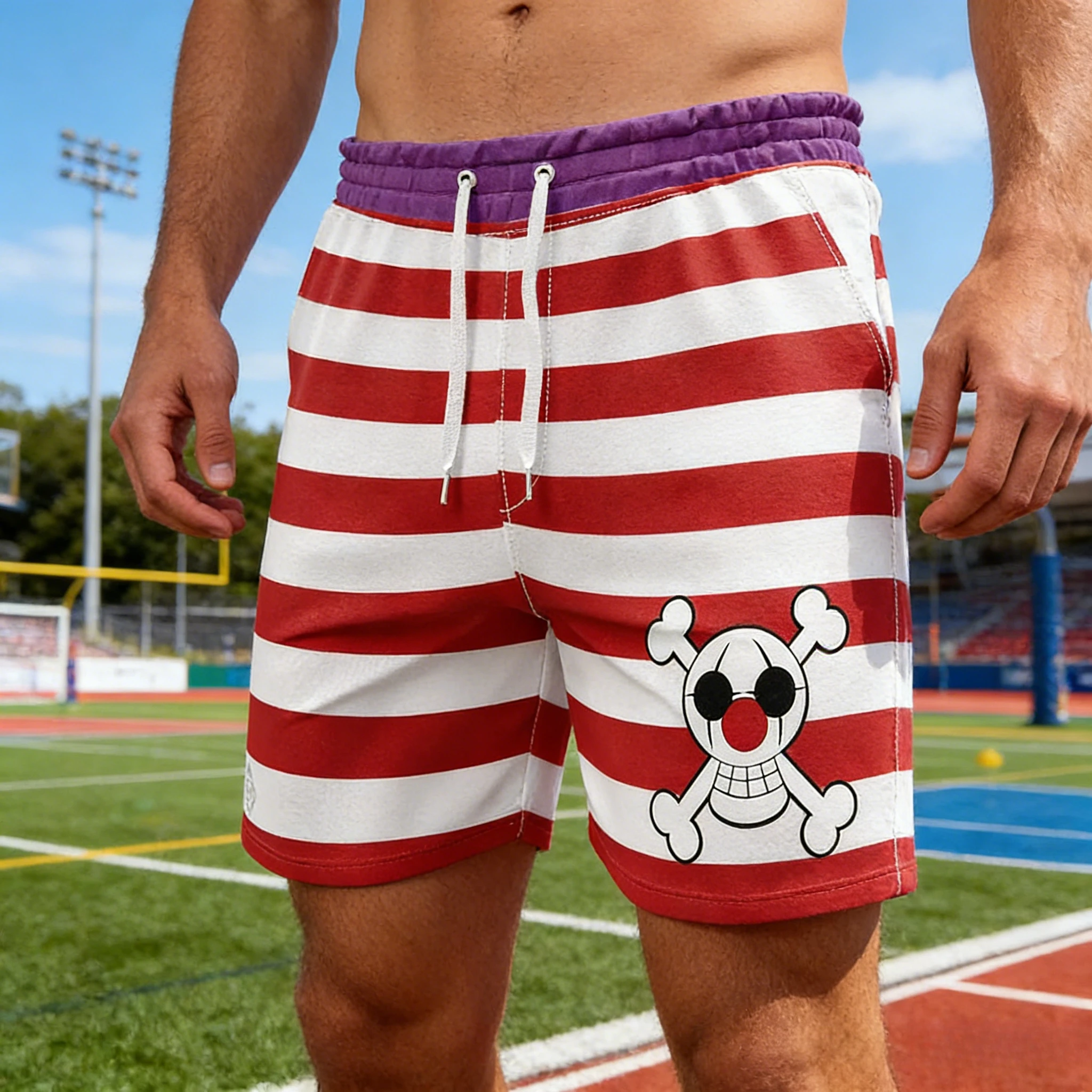 2026 Bandai Buggy The Clown Shorts Herren ONE PIECE Shorts Sommer Strandshorts Japanischer Cosplay Badeanzug Kinder Shorts Casual Y2k