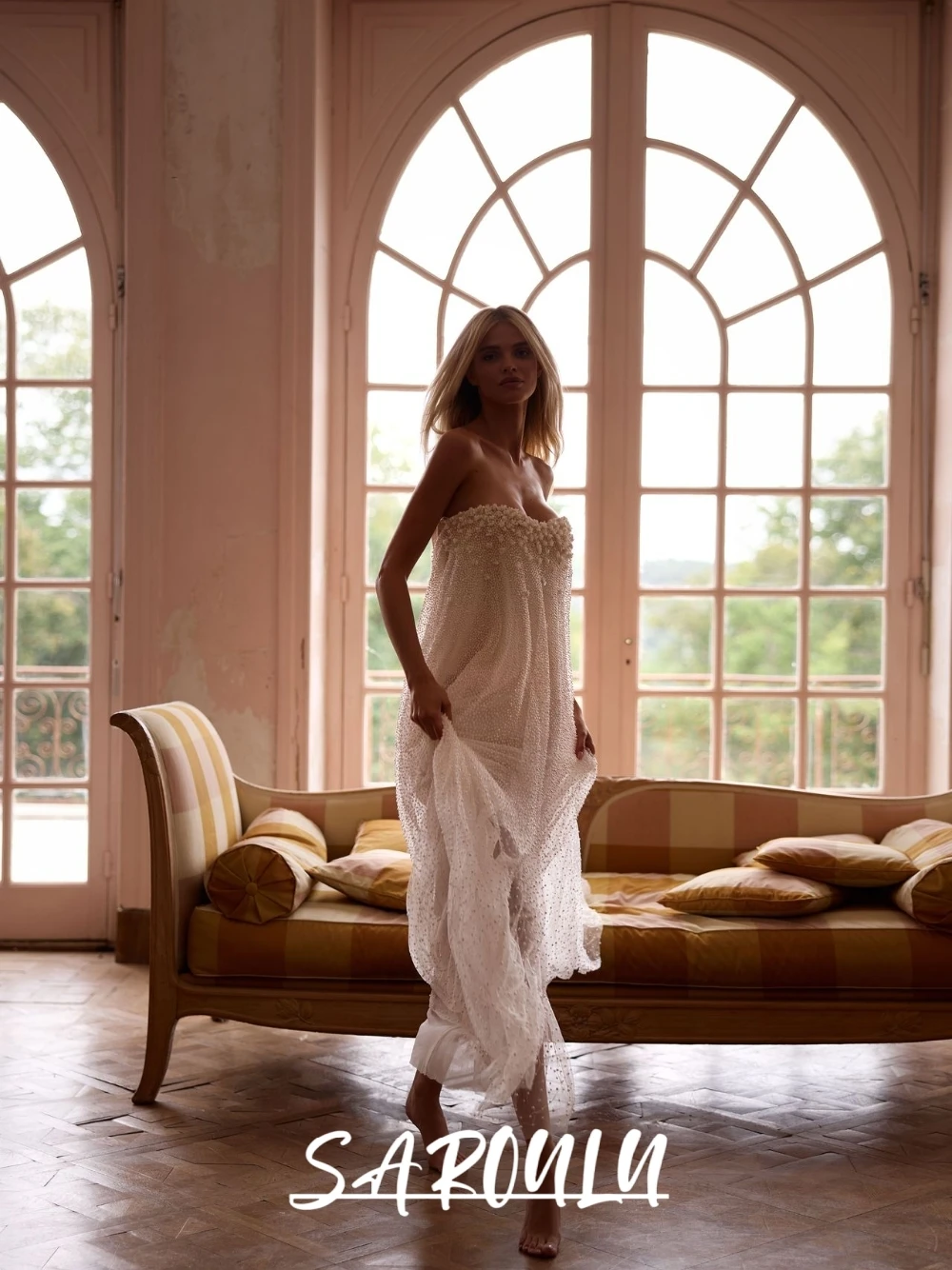 

Fully Pearls Sweetheart Neckline Wedding Gown Customized Illusion A Line Plus Size After-party Bride Dress Romantic No Gloves