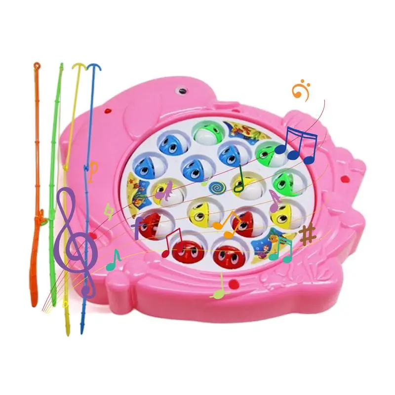 

Fishing Game Toy Battery Operated Fishing Game Toy Portable Rotating Fishing Board Game For Home Nursery Kindergarten School