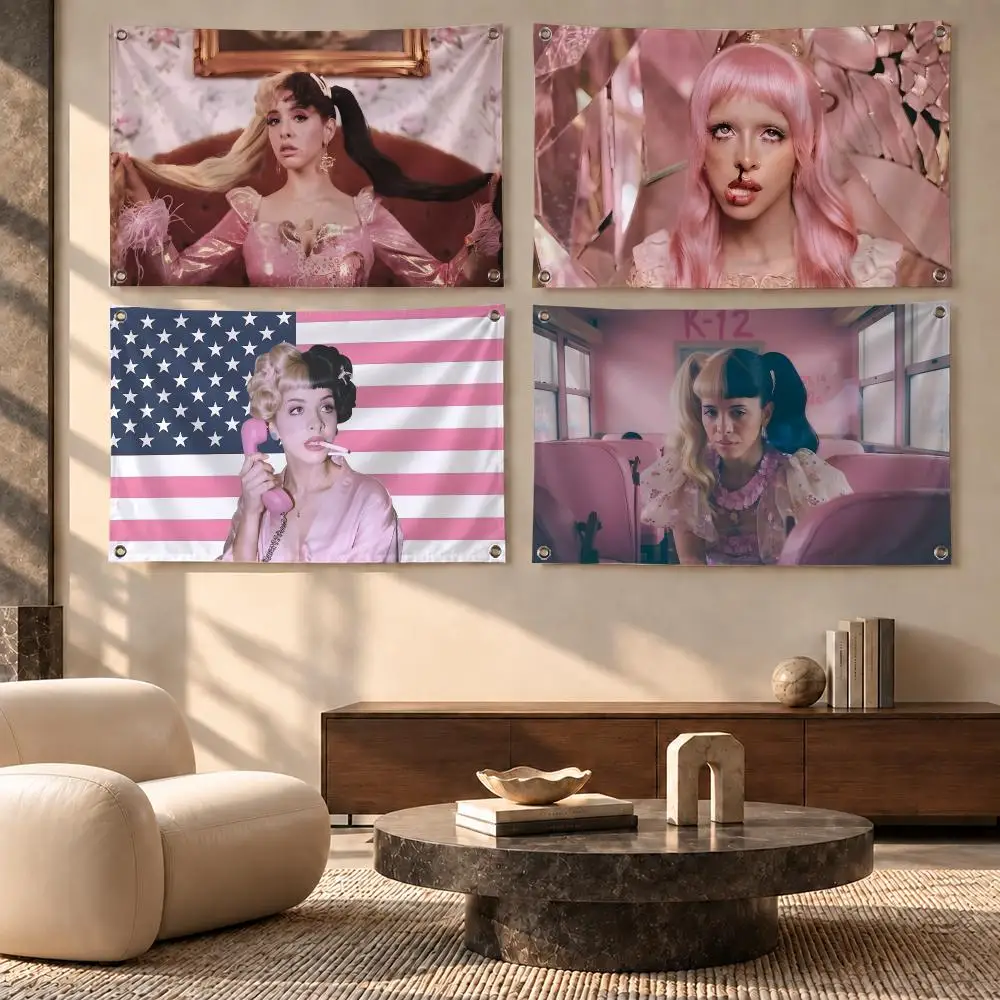Melanie Martinez Alt Pop Visual Flags Festive Decorative Banner for Camping, Family Parties & Garden Wall Decor, Great Gift