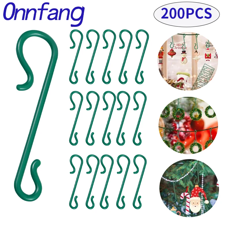 200/100/50/10PCS Mini Hooks for Christmas Tree Ornament S-Shape Hanging Hook Ball Pendant Navidad New Year Party Decoration