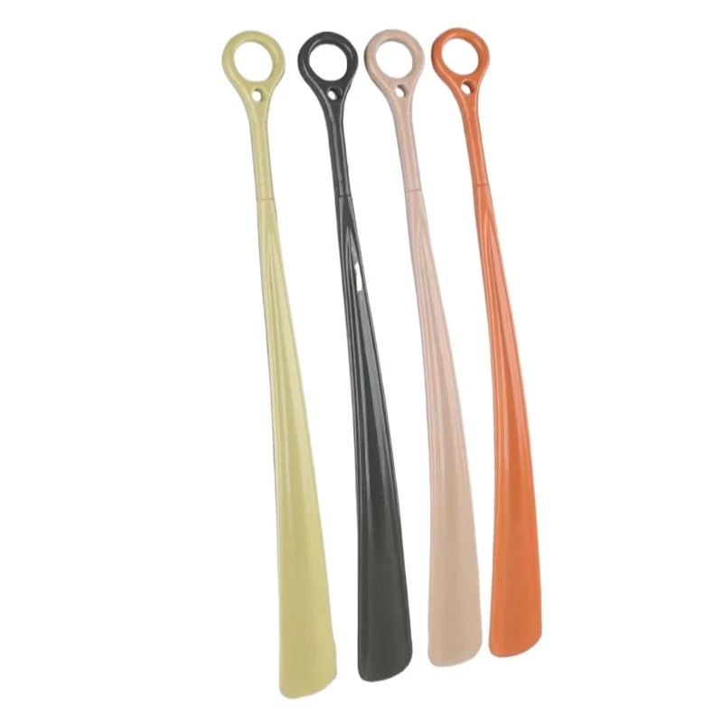 

2Pcs Elderly Spoon Lazy People Shoe Long Handled Shoe Lifter 47cm Hanging Ring Shoehorn Pregnant Woman Spatula Shoe Horns