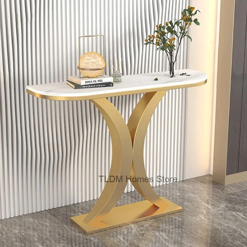 

Nordic Light Luxury Console Table for Living Room Furniture Entryway Table Modern Hallway Table Semicircular Entrance Tables