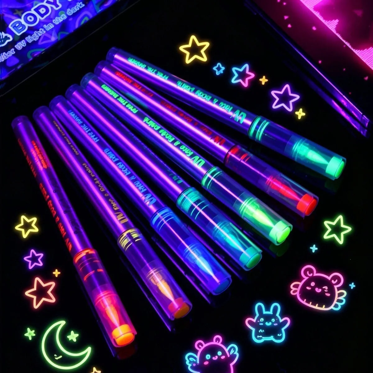 8/12/18 Colors Student Children Creative Painting Fluorescent Marker Pen Colorful Luminous Pen Human Face Paint Pen