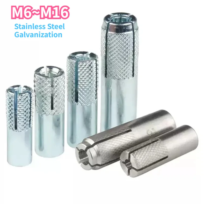 1-10pcs Stainless Steel Galvanization Push Burst Blasting Drop-in Anchor Screw Bolt Wedge Nut Expansion Anchor M6 M8 M10 M12 M16