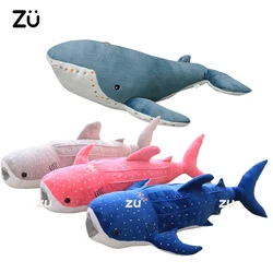 ZU Large Ocean Animals Blue Whale Hammerhead Shark Plush Toy Soft Stuffed Plushies Doll Girl Boy Sleep Pillow
