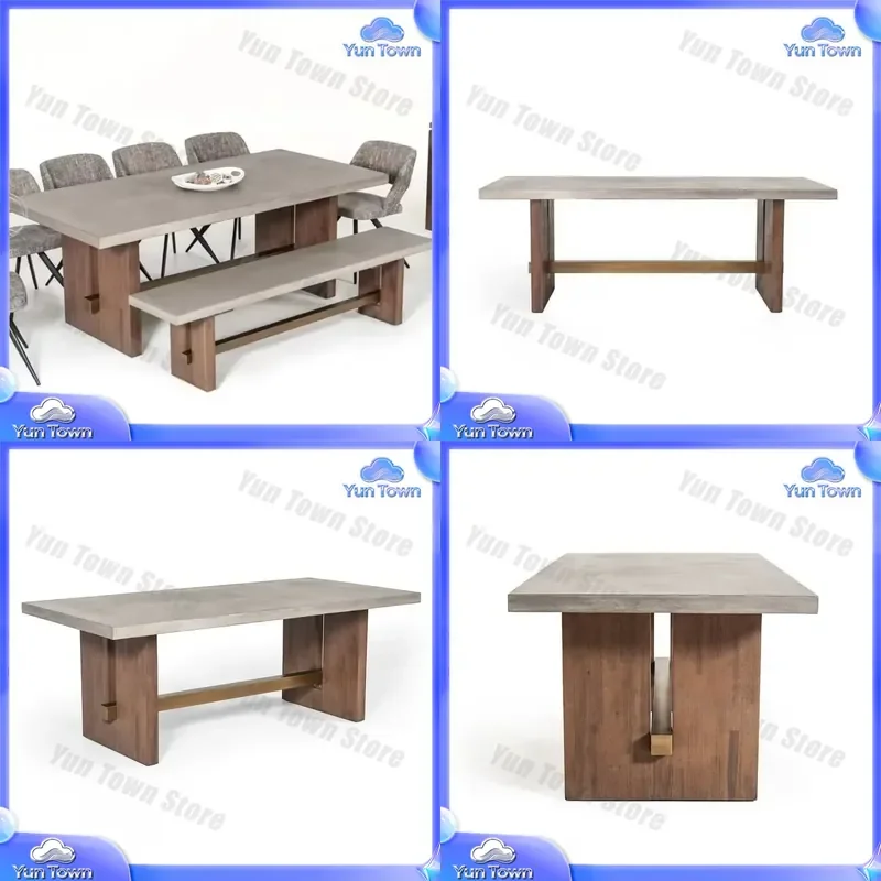 Wabi Sandy Wind for Solid Wood Dining Table Small Unit Old Long Table Simple Retro Light Luxury Office Desk for Home Living