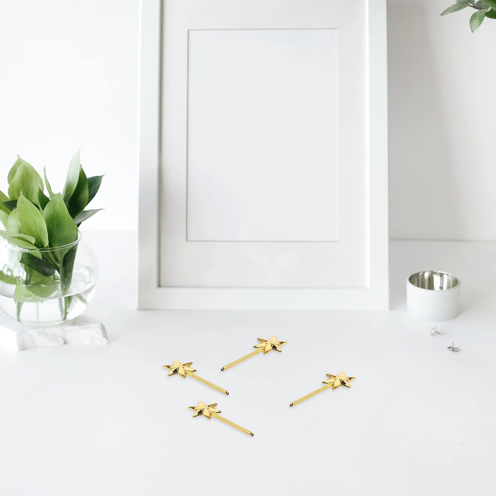 

50pcs Golden Hexagram Wand Mini Sticks For Diy Crafts Decorations Props Novelty Party Favors Tiny Wands Bulk