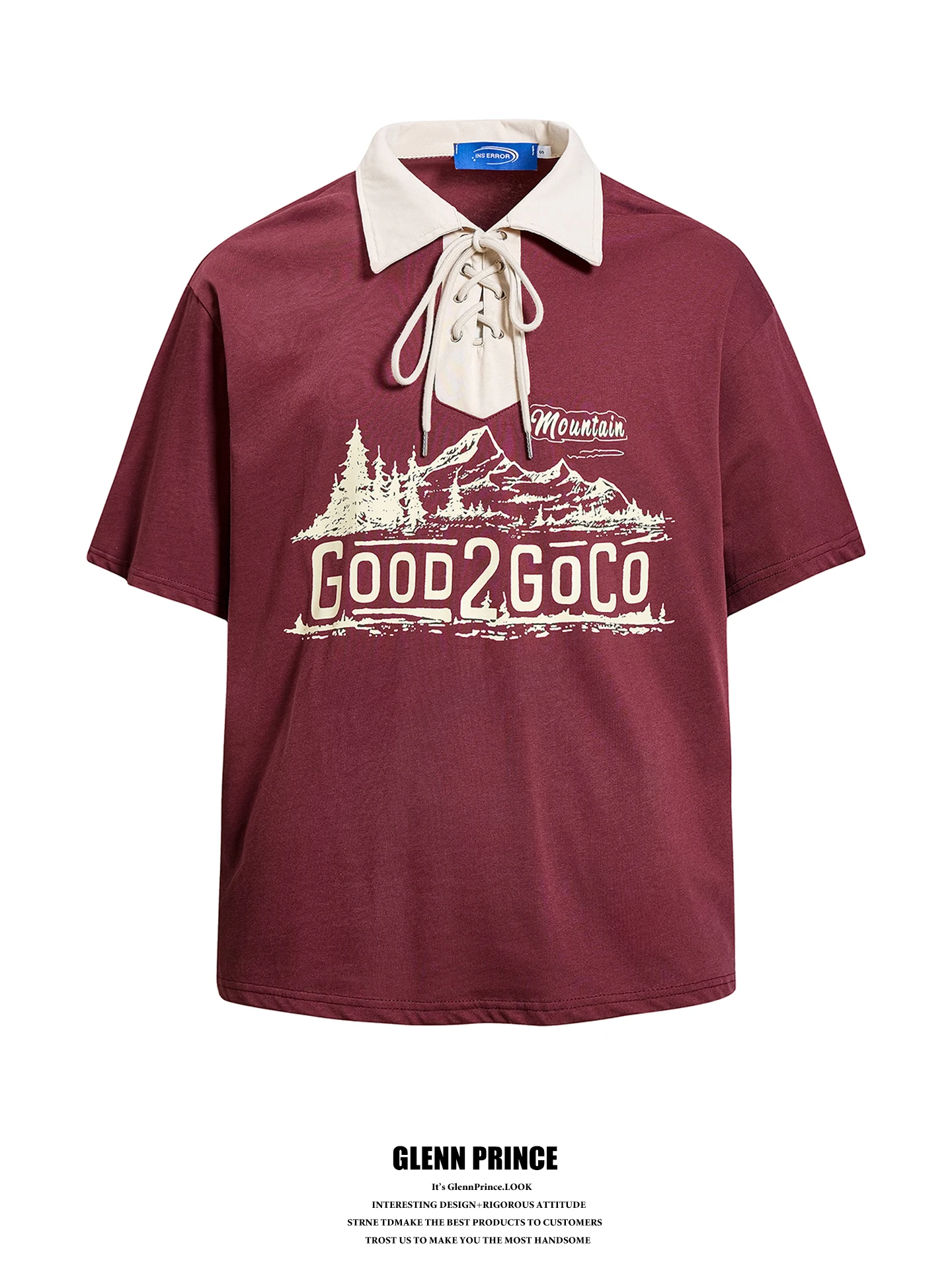 

Retro Wine Red Polka Dot Shirt Short Sleeve T-Shirt Men's College Style Design Unique Turn Collar Tee Breathable Cotton ...