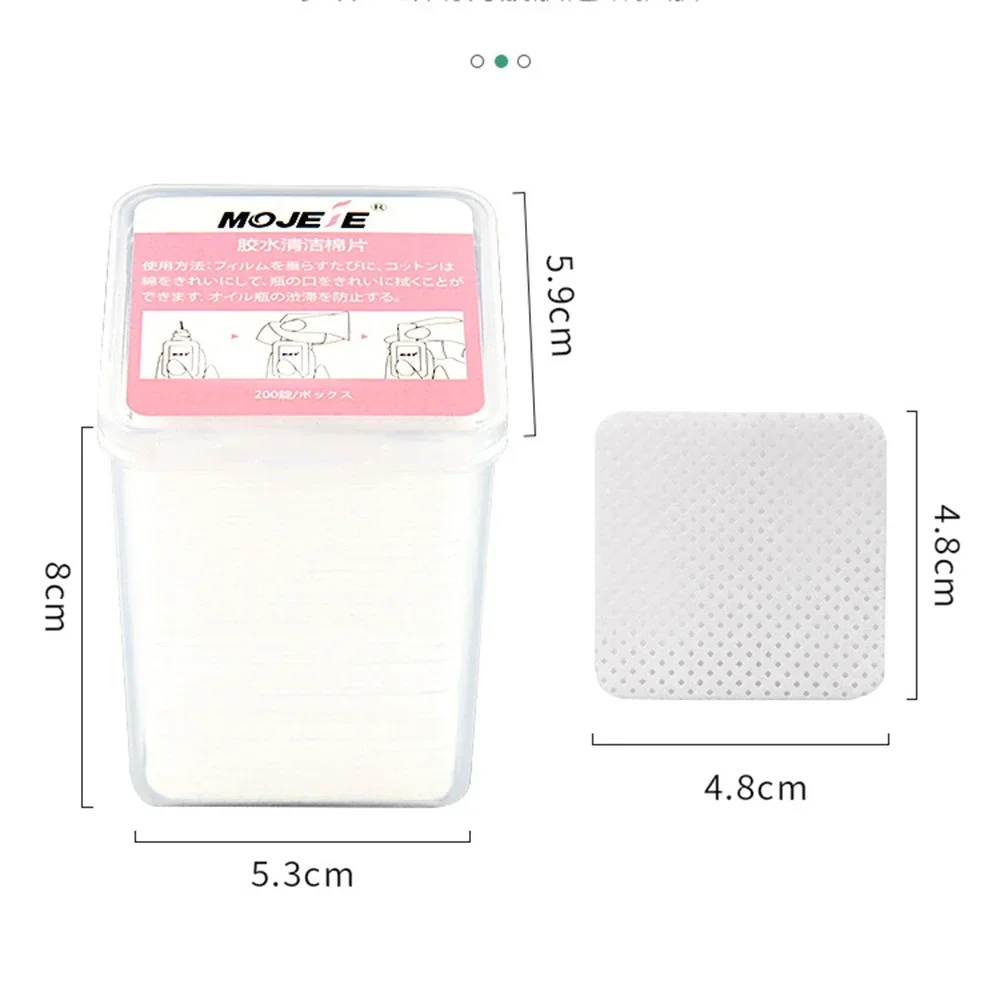200 ピース/パック新ファッションネイルリムーバーワイプ使い捨てピンク & ホワイト爪ポリッシュ接着剤クリーナーワイプ綿マニキュアクリーニングツール
