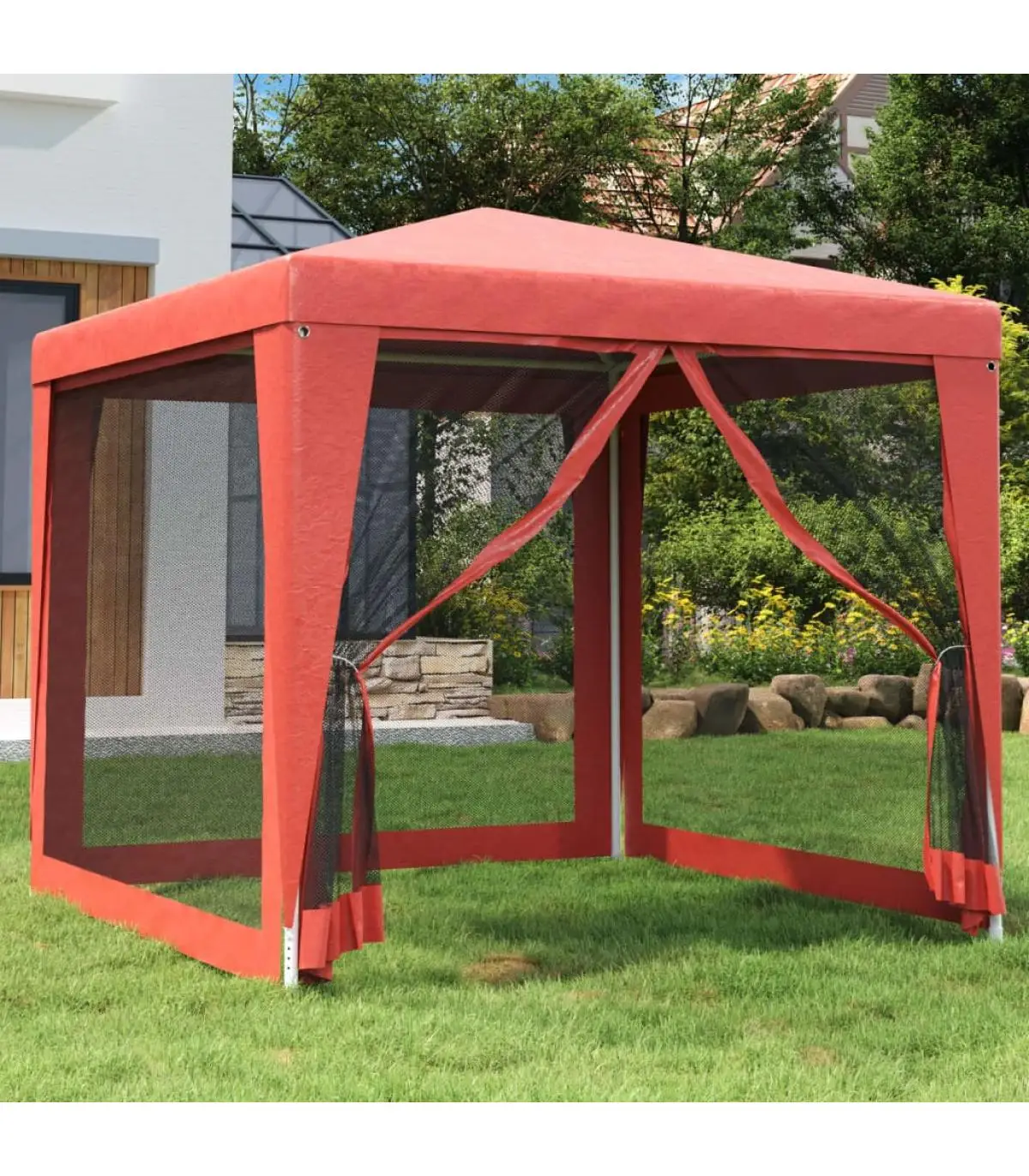 2,5x2,5 m red HDPE mesh wall party tent and gazebo tents