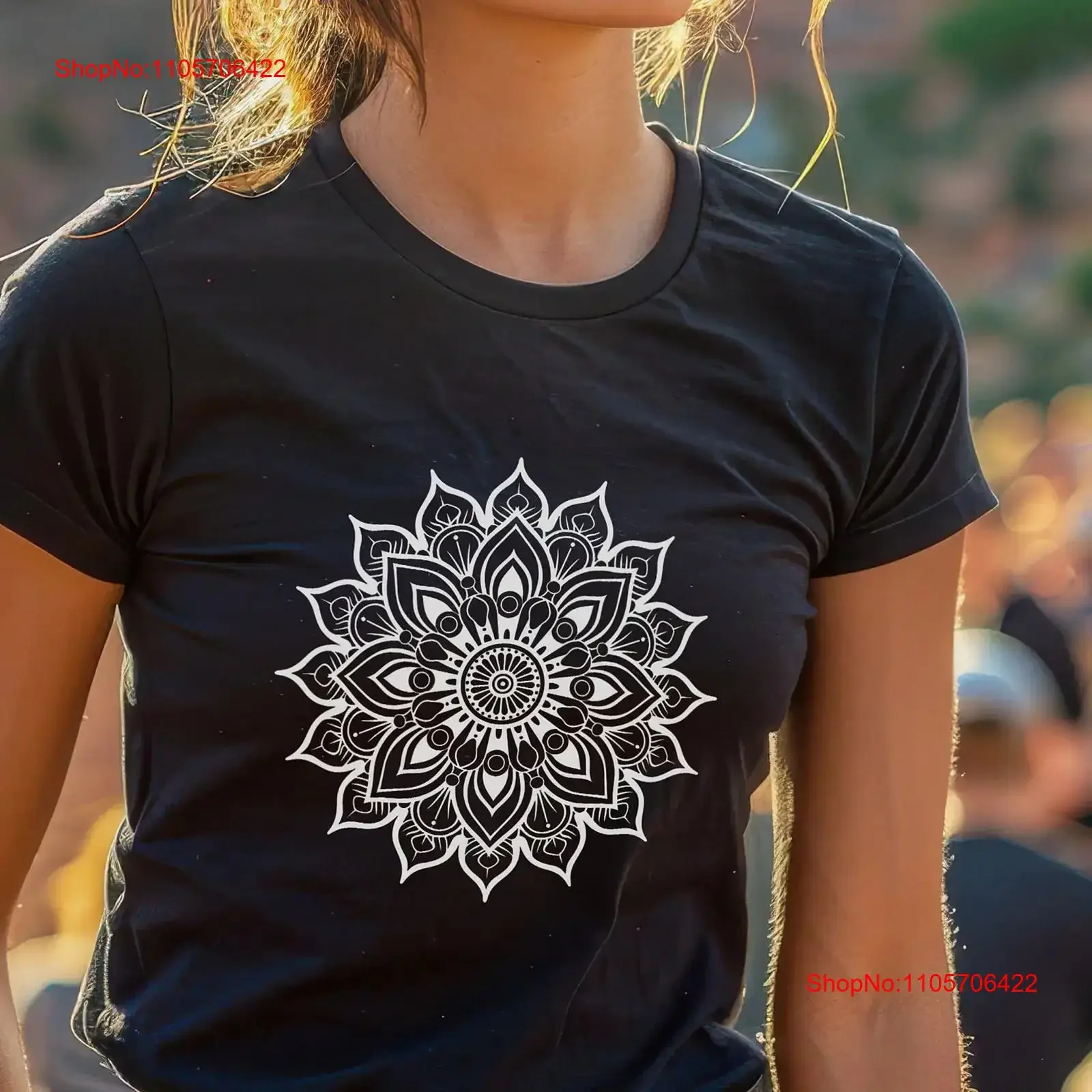 T-shirt Mandala – Design spirituel et apaisant pour la méditation et le yoga – Parfait pour la pratique de la pleine conscience – Vintage, délavé, doux