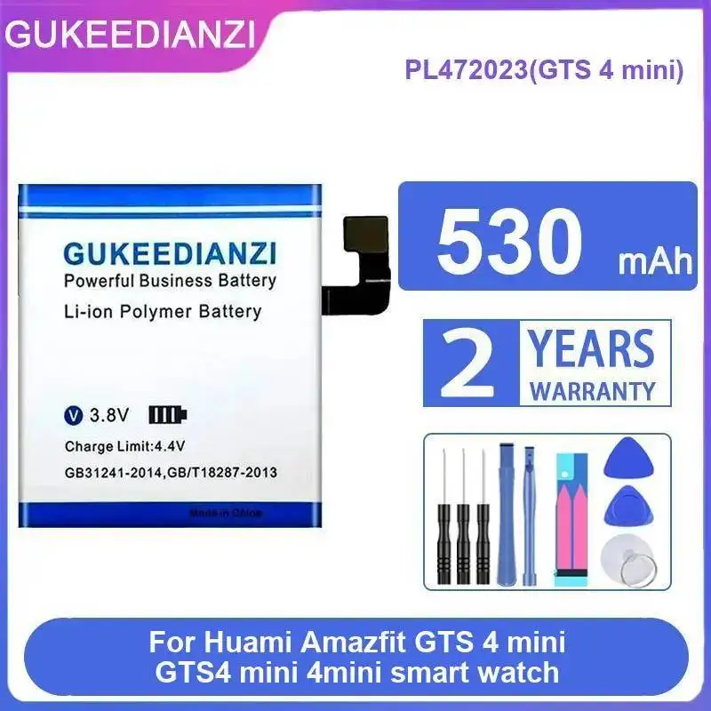 

Аккумулятор для смарт-часов Huami Amazfit GTS 4 Mini (GTS4 Mini, 4mini) PL472023, высокоэффективный, 530 мАч