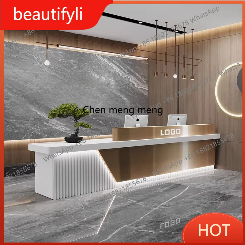 A139 Business Beauty Salon Reception Desk Hairdressing Modern Reception Desk Luxury Market Counter Table Theke Rezeption Furnitu