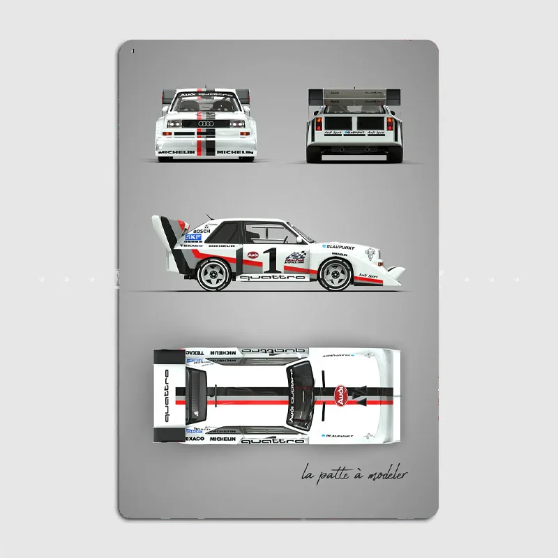 

Quattro S1 Pikes Peak Sports Car Posters Retro Metal Poster Sign Garage Club Bar Indoor Wall Posters Room Decoration Home Decor