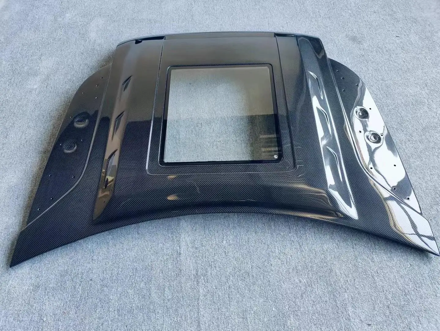 أغطية من ألياف الكربون الجافة لسيارة Land Rover Defender 2020- مع محرك بونيه على الطراز الزجاجي الشفاف #6