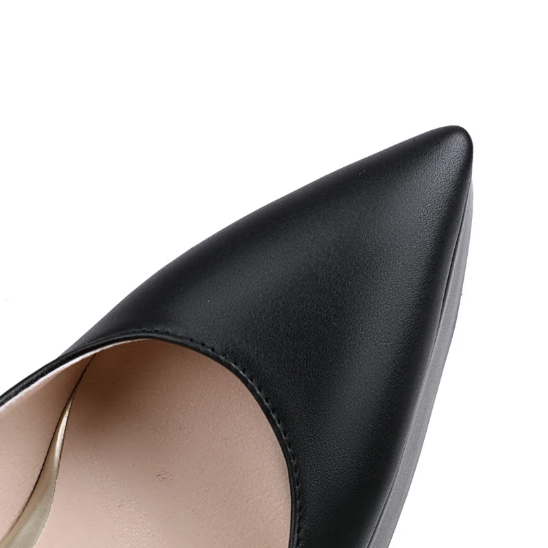 Black Beige Women High Heel Shoes Platform Square High Heel Ladies Pumps PU Leather Pointed Toe Shallow Party Women\'s Shoes